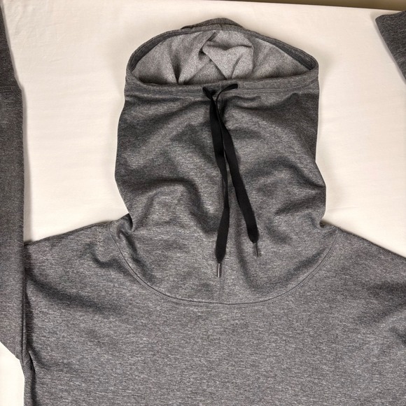 Champion Duo Dry Gray Cropped‎ Hoodie Women's M Funnel Neck Athleisure Sporty - Picture 7 of 9